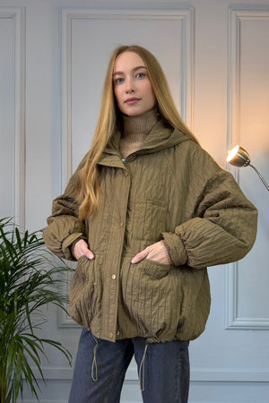 Pikowana kurtka w kolorze khaki