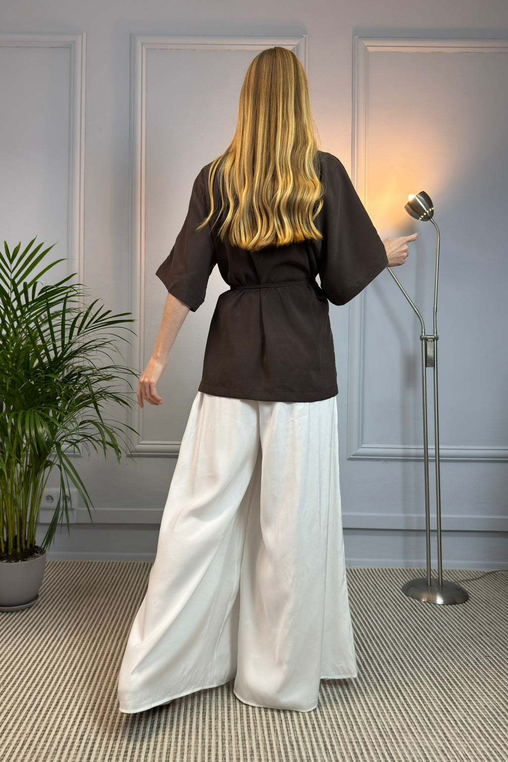 Brązowa bluzka kopertowa