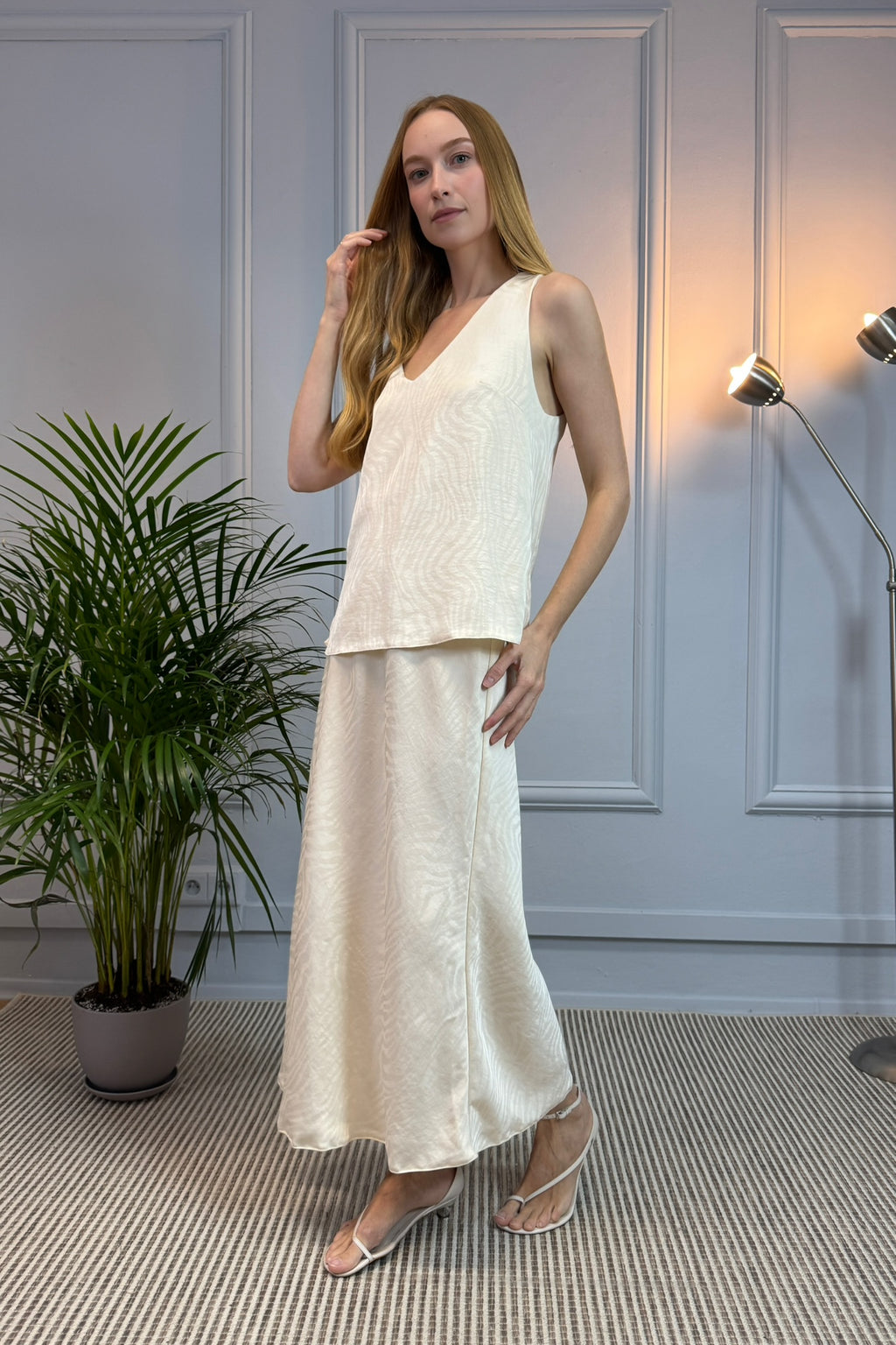 Gładki satynowy komplet