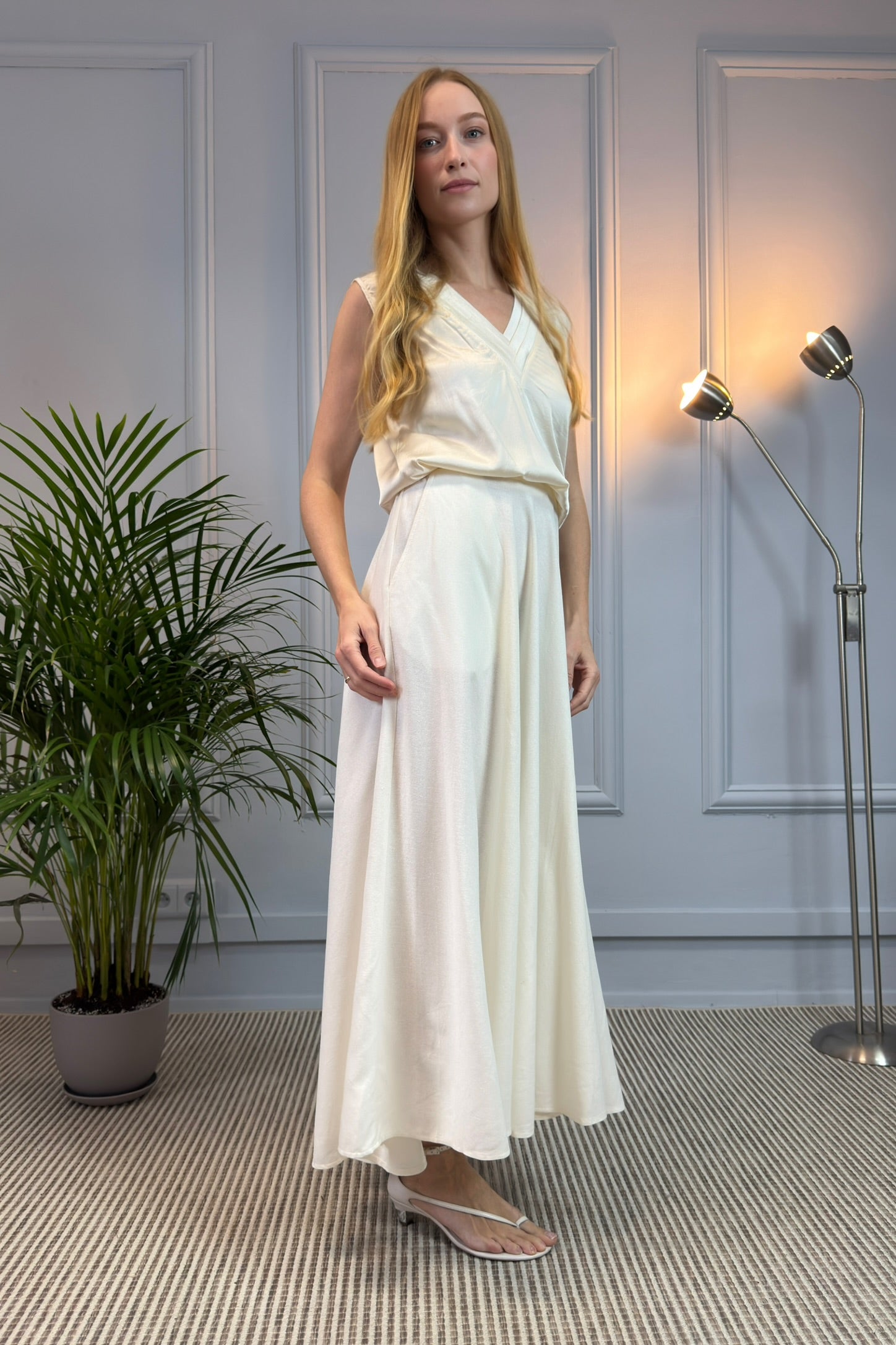 Lniana Spódnica Maxi