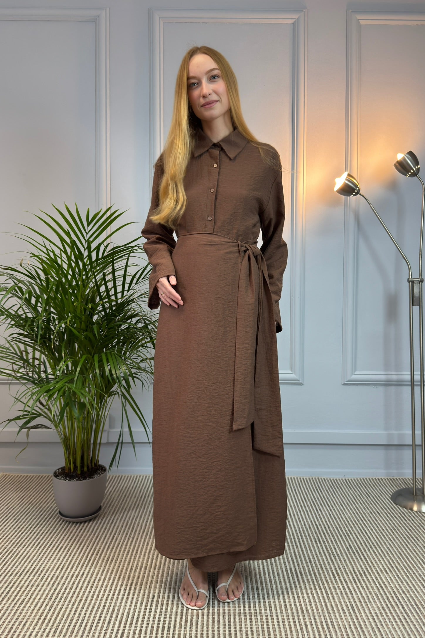 Komplet koszulowy ze spódnicą maxi