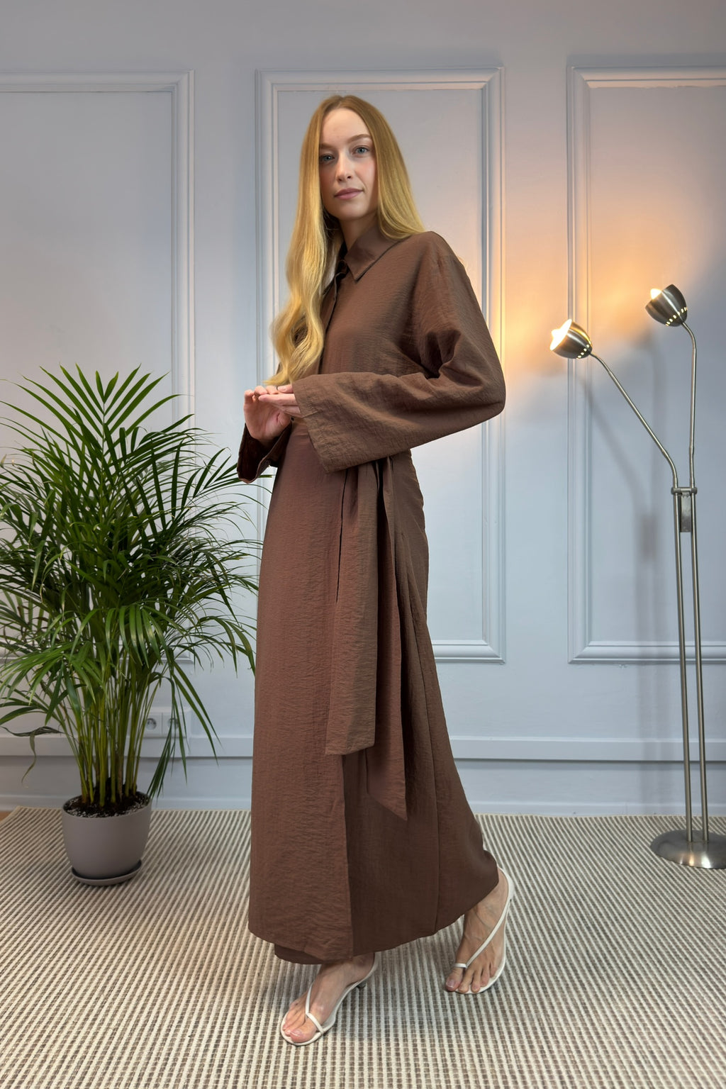 Komplet koszulowy ze spódnicą maxi