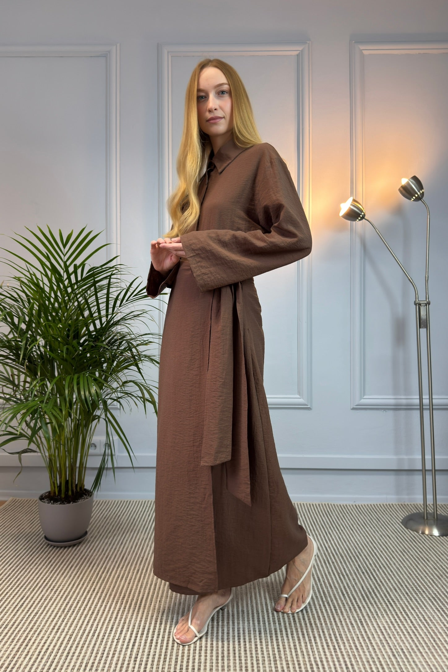 Komplet koszulowy ze spódnicą maxi