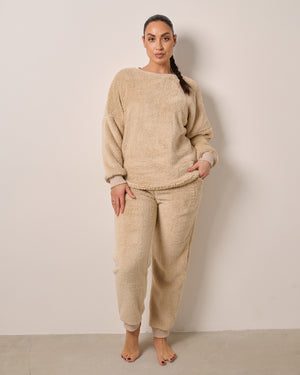 Pluszowy komplet teddy: bluza + spodnie