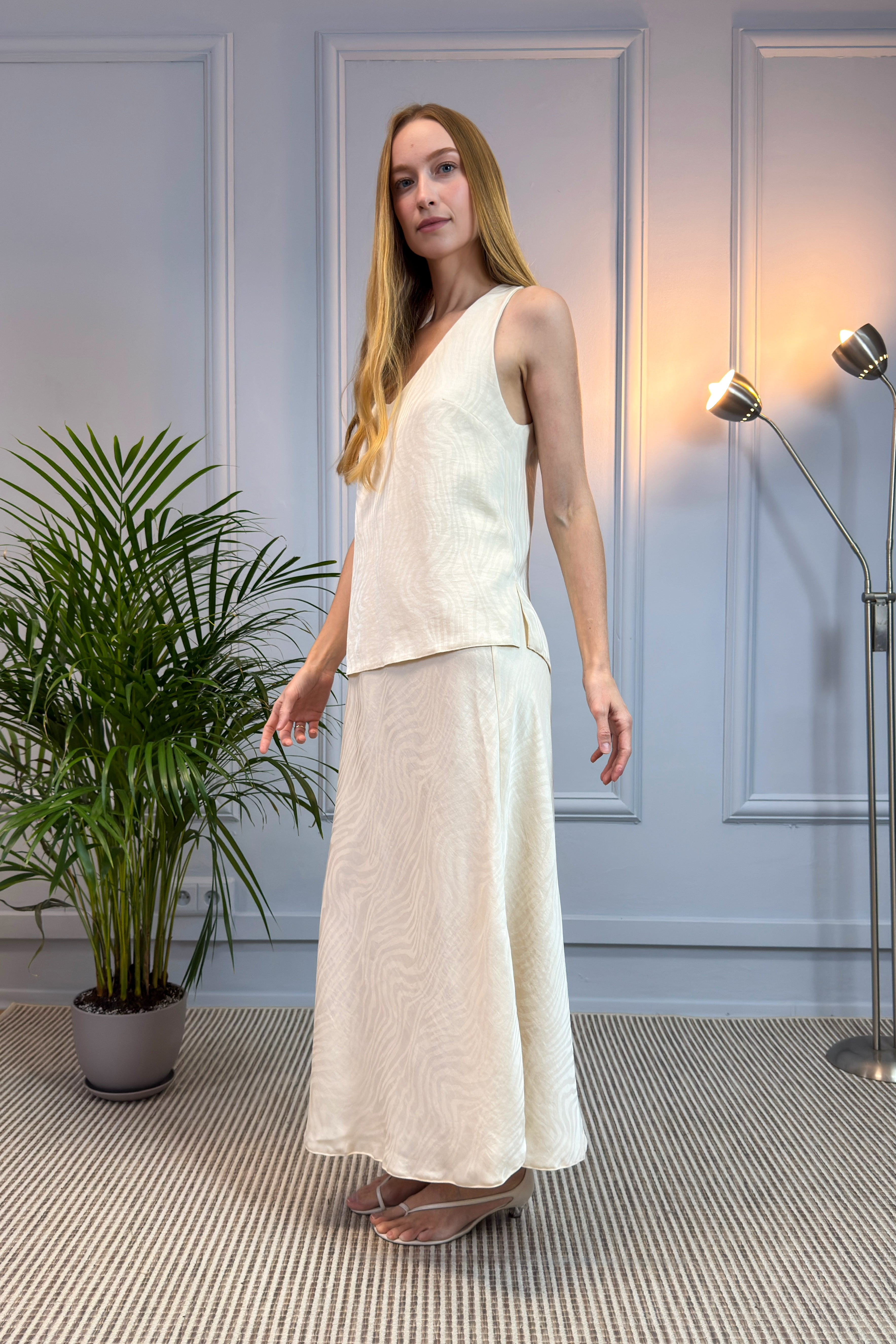 Gładki satynowy komplet